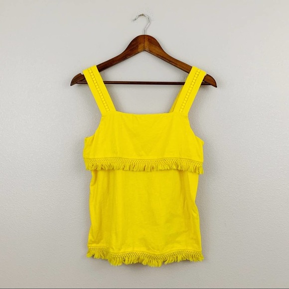 J. Crew Factory Tops - J. Crew Factory Goldenrod Yellow Fringe Tank Top